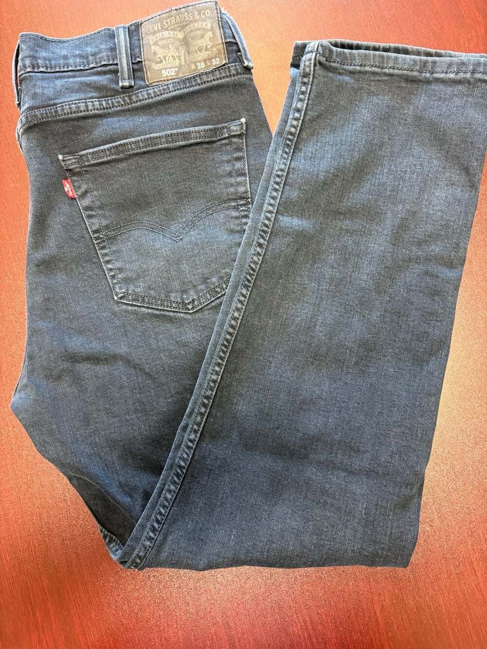 Levi's 502 Taper Jeans Men's Size 38x32 Dark Blue Denim